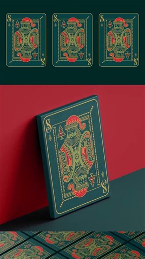Christmas playing card concept where Santa replaces the King, designed as canvas wall art