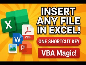 How to Insert Files in Excel Using ONE Shortcut Key (VBA Hack!)