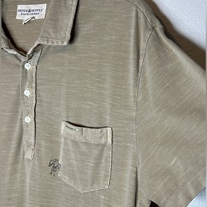 RALPH LAUREN DENIM & SUPPLY Polo Shirt Aztec Logo‎ Cotton Army Green XL TG