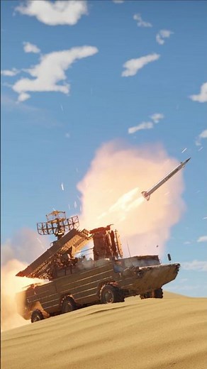 SAM launcher fires and chases fighter jet in sky 🚀 #sam #missile #jet #air #combat #track #launch