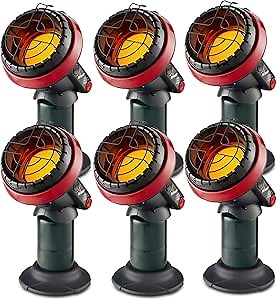 Mr. Heater 3800 BTU Portable Little Buddy Propane Emergency Heater with Push Start Button for Indoor and Outdoor Use, (6 Pack)