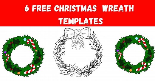 17 Festive Christmas Wreath Template Printables (FREE PDF!) - Artsydee - Drawing, Painting, Craft & Creativity