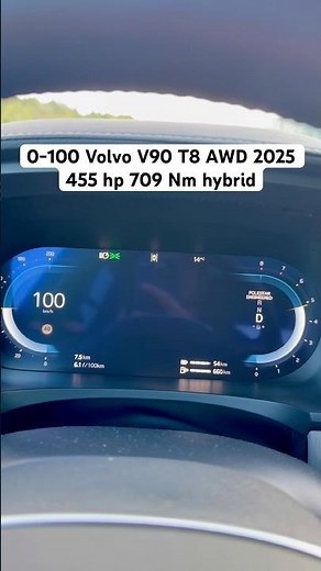 Volvo v90 T8 AWD with 455 hp and 709 Nm torque 2025 0-100 km/h #volvo #volvov90 #volvos90 #volvot8