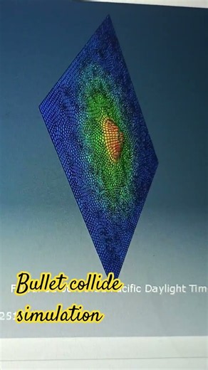 #simulation #collision #steel plate#Abaqus#youtubeshort#viral#experiment Bullet collision with steel