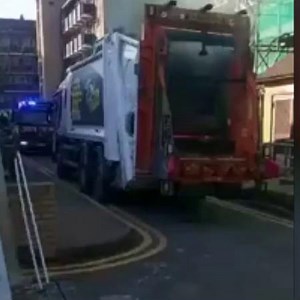 3.1K views · 19 reactions | A bin lorry erupted into flames after a broken e-bike and some batteries were dumped in the rubbish. The lorry was forced to dump two tonnes of waste into the road. | MyLondon | Facebook
