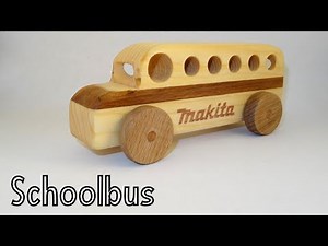 How To Make a Simple Wooden Toy Schoolbus | Toys For Charity