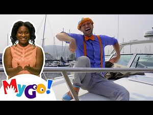 Boat Song | Blippi | MyGo! Sign Language For Kids | Educational Videos For Kids