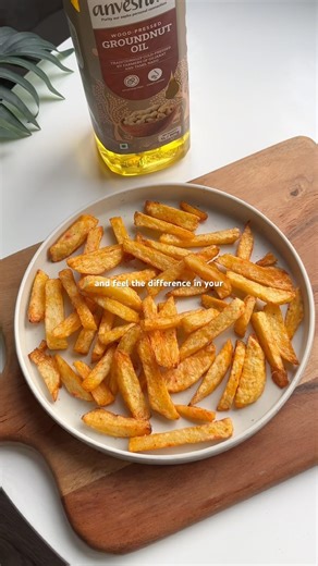 finally sharing my crispy air-fried fries recipe 🍟✨ #airfriedfries #healthy #healthyrecipe #potato
