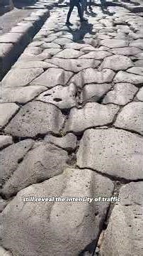 Pompeii crosswalks and cart ruts #history #romanempire #engineering