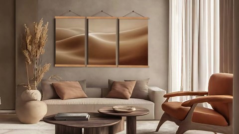 Artmag 4 Pack Magnetic Poster Hanger Frame, 12x18 12x16 12x24 Light Wood Wooden Magnet Poster Frame for Maps Canvas Artwork Pictures Poster Hangers Frames (Teak,12")