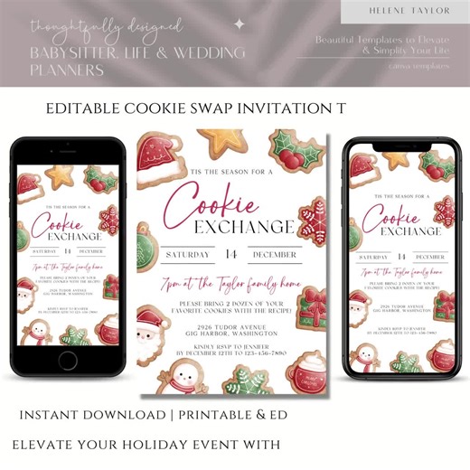Editable Cookie Exchange Invitation: Christmas Baking Party (digital Download) - Etsy
