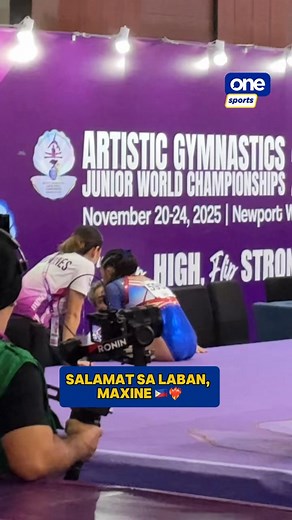 PUSONG PALABAN 🇵🇭❤️‍🔥 Maxine Bondoc showed incredible courage and resilience as she powered through pain after taking a hard hit to her stomach during warm-up, still pushing through to complete her uneven bars routine in the women’s qualification round of the 3rd FIG Artistic Gymnastics Junior World Championships. | via Luisa Morales, Xander Cipriano/One Sports #OSOnTheSpot #GymnasticsPH #JWCH2025 #LeapHighFlipStrong | One Sports