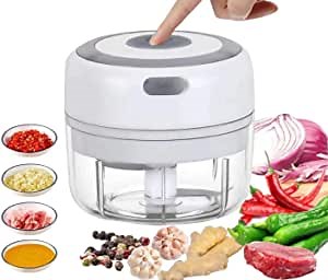Electric Food Chopper Mini Food Processor Portable Fruit Blender Mixer Chops Vegetables, Nuts & Onion Meat Mincer Grinder Salad Grinder (White)