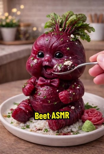 Beet ASMR ❤️ tiny bite → big chew → happy dance. No talking. #asmrsounds #satisfyingvideo #oddlysatisfying #foodie #tiktokasmr