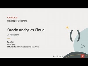 Developer Coaching - Oracle Analytics Cloud - AI Assistant