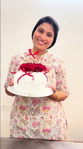 25th Anniversary Red Ribbon Cake | Elegant Silver Jubilee Cake Design ❤️🎂
