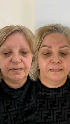 15 reactions · 83 shares | Powder brows + hairstroke before / after ⚡️ This clearly shows how much of a difference eyebrows make to the face ✨ | HH Permanent Makeup - Los Angeles | Facebook