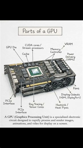 what is GPU #gpu #gpuprts #computereducation #computerknowledge #cpu #shortsvideo