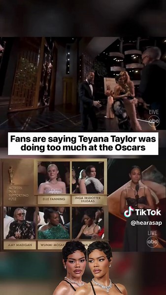 Fans are saying Teyana Taylor was doing too much at the Oscars #oscars #teyanataylor #viral #viralvideo #comedy