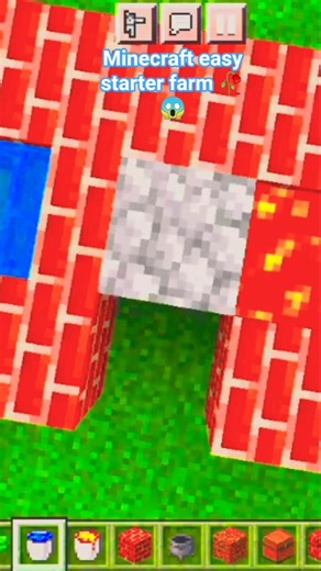 Minecraft easy starter farm🚜🐄🌾 🥀😱 #minecraft #shortsfeed #gaming