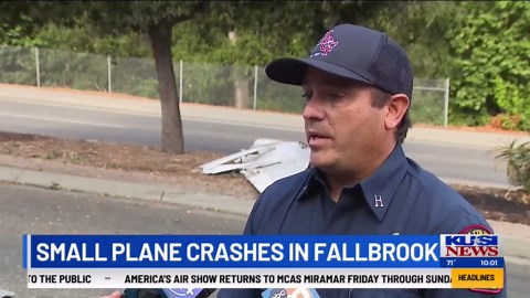Plane crash in Fallbrook leads to small vegetation fire