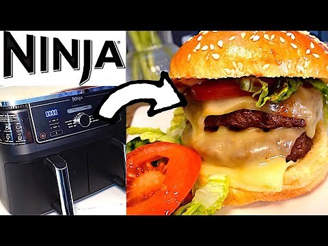 WOW! Air Fryer frozen BURGERS in Ninja Foodi Max Dualzone air fryer!