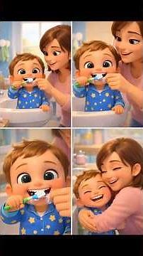 Brush, Brush, Brush Your Teeth 🪥 | Cute Baby Learning Song
