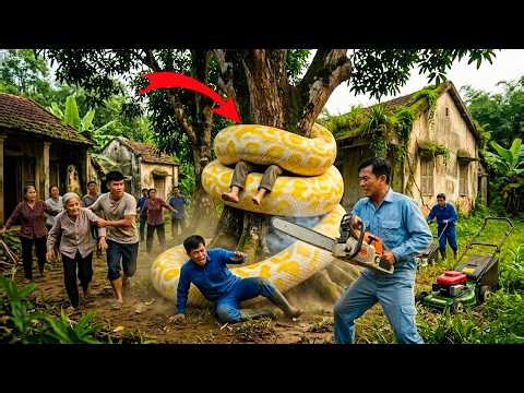 Time-Lapse: 72 Hours of Fear 😱 Huge Python Captures Man — Chainsaw Rescue Turns Into Nightmare!