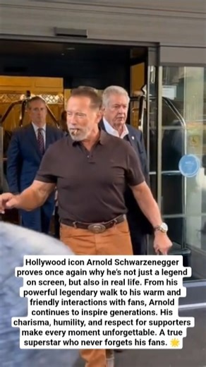 Arnold Schwarzenegger’s Legendary Walk & His Genuine Love for Fans 💪✨ #arnoldschwarzenegger #legend
