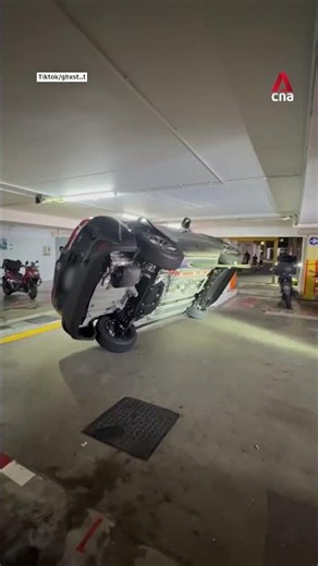 Car flips over in Woodlands HDB car park