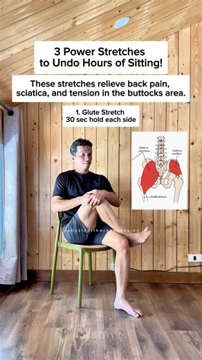 Combat the effects of prolonged sitting with these 3 powerful stretches! This routine helps relieve persistent back discomfort and releases deep tension in the buttocks. Just minutes daily can undo hours of sitting, improving comfort and movement for a healthier lifestyle. #fblifestyle #glutetension #HipPainRelief #powerfulstretch #wellnesstips | Physical Therapy Session