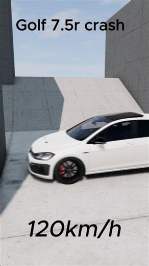 golf 7.5 r crash wall test (20km/h-300km/h) #automobile #shortvideo #shorts