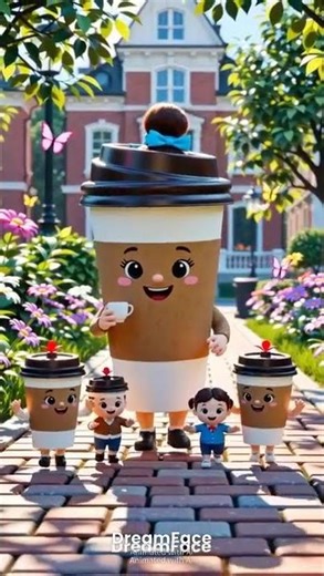 Funny Coffee Cup Family | Kids Cartoon Video