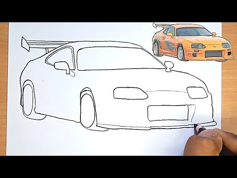 Toyota Supra A80 Drawing Tutorial | Iconic Fast & Furious Car (Paul Walker's Car Tribute)