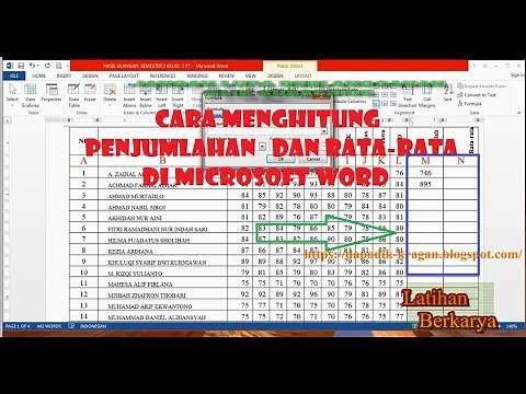 Cara Menghitung Penjumlahan Dan Menghitung Rata rata Di Microsoft Word