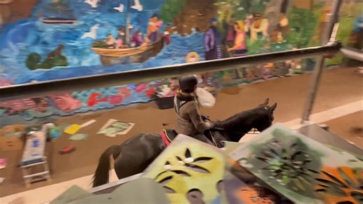 4.2K views · 90 reactions | Lovely to see horses using the tunnel! Chris Rutterford - Artist view of stately progress from the scaffold in the Alloway Tunnel Project on Monday ... | Alloway Tunnel Project | Facebook