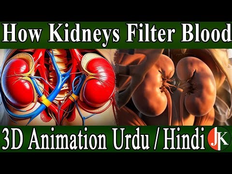 How Kidney works in Human body 3D Animation Urdu Hindi