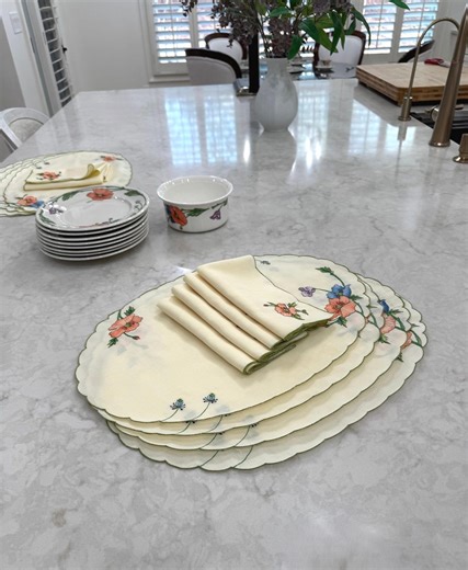 Villeroy and Boch Amapola Pale Yellow Table Linens, Placemats, and Napkins, Sold by Each - Etsy
