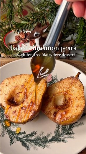 Caramelized cinnamon pears in 25 min…no effort, all cozy😋💖 #easydessertrecipe