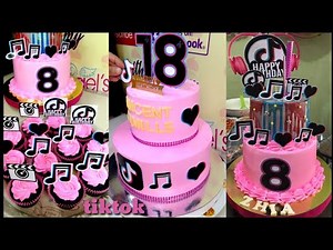 Tiktok birthday theme cake | 2 tiers tiktok cake design | Decorating tutorial