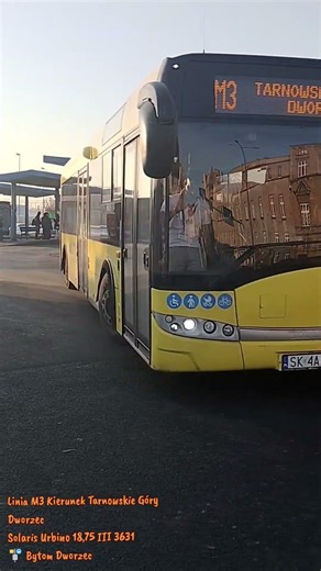 Linia M3 Kierunek Tarnowskie Góry Dworzec Solaris Urbino 18,75 III 3631🚏 Bytom Dworzec