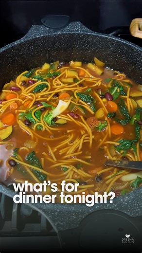 Dinner tonight is a big, steaming pot of 𝗔𝘂𝘀𝗵! Honestly, if you have not tried this noodle soup yet, you are missing out on the best kind of comfort. It is so hearty and filling with a unique blend of spices that just works! This is easily one of my favorite meals to have on the stove during a cold week. It is one of those "trust me, you need this" recipes from my cookbook, 𝗗𝗿𝗲𝗲𝗻𝗮’𝘀 𝗞𝗶𝗻𝗱 𝗞𝗶𝘁𝗰𝗵𝗲𝗻. 𝗖𝗼𝗺𝗺𝗲𝗻𝘁 𝗦𝗢𝗨𝗣 and I will send you the link to grab the book so you c