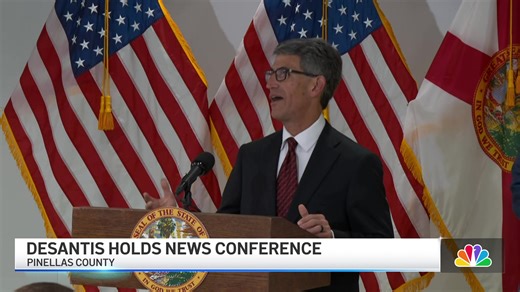 Florida Gov. Ron DeSantis holds a news conference in Pinellas County one day after delivering his State of the State Address. | NBC 6
