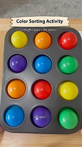 Looking for a fun and easy way to teach your toddler color matching?🎨🌈 Try this simple activity using a muffin pan and colorful balls. It's a great hands-on way to boost fine motor skills and color recognition!🤩😍 #montessoriactivities #diyactivitiesforkids #20monthsold #learningthroughplay #preschoolactivities #ToddlerActivities #kindergartenactivities #toddler #toddlerlife | Life with Zion