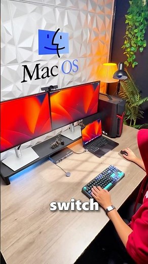 One Dock.Two System.I Got This KVM Switch to Flip My Mac and Gaming PC#kvmswitch #dockingstation