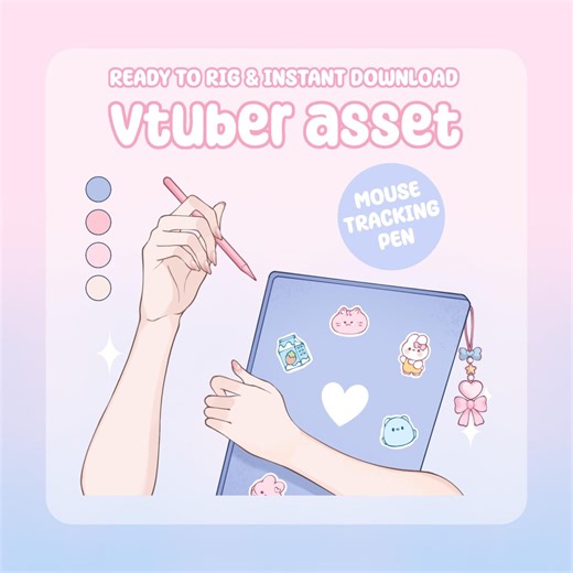 Vtuber Hand Asset - Rigged Pen and Tablet, Mouse Tracking Pen, Moc3 File, Hand Asset for Streamers, Live2d Ready - Etsy