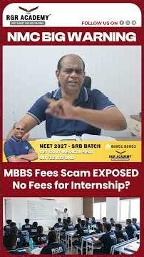 NMC BIG WARNING 🚨 MBBS Fees Scam EXPOSED | No Fees for Internship? 💰 #NEET2026