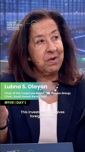 Lubna Olayan Discusses Major Shifts for Investors at #FII9