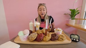 Woman attempts to survive 15,000 calories milk and cookies food challenge