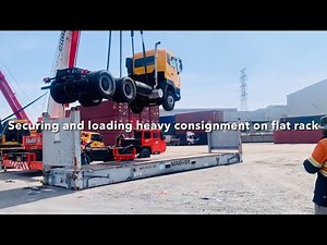 Container shipping & Shipping on flat rack #logistics #trucks #shipping #engineering #machine